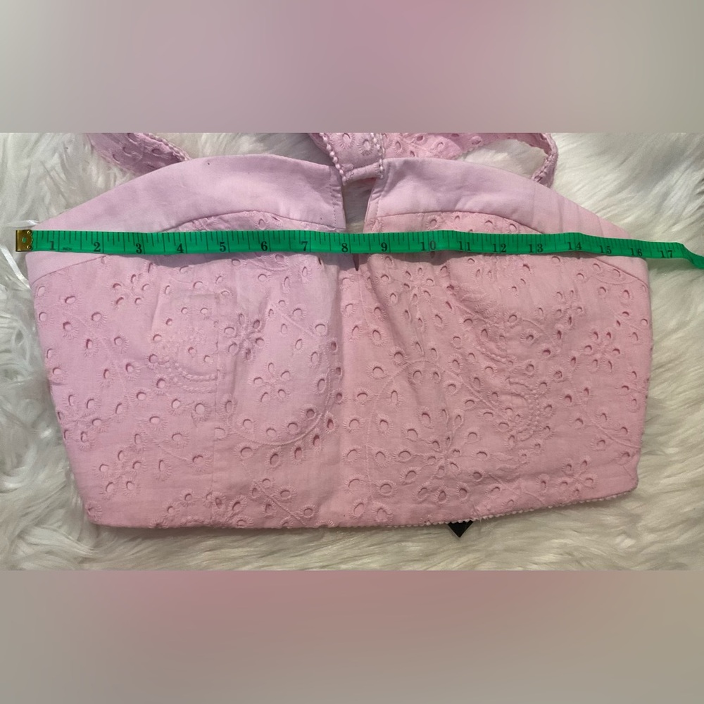 Pink Eyelet Crop Top - Picture 9 of 9